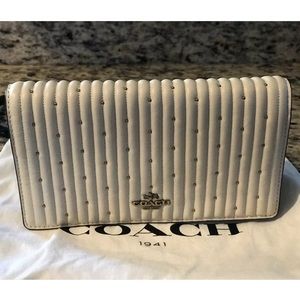 COACH Callie Foldover Clutch W/ Quilting&Rivets